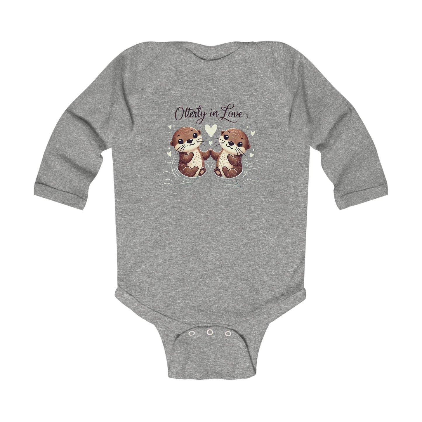 Otterly in Love Infant Long Sleeve Bodysuit - Cute Animal Baby Onesie for Newborns