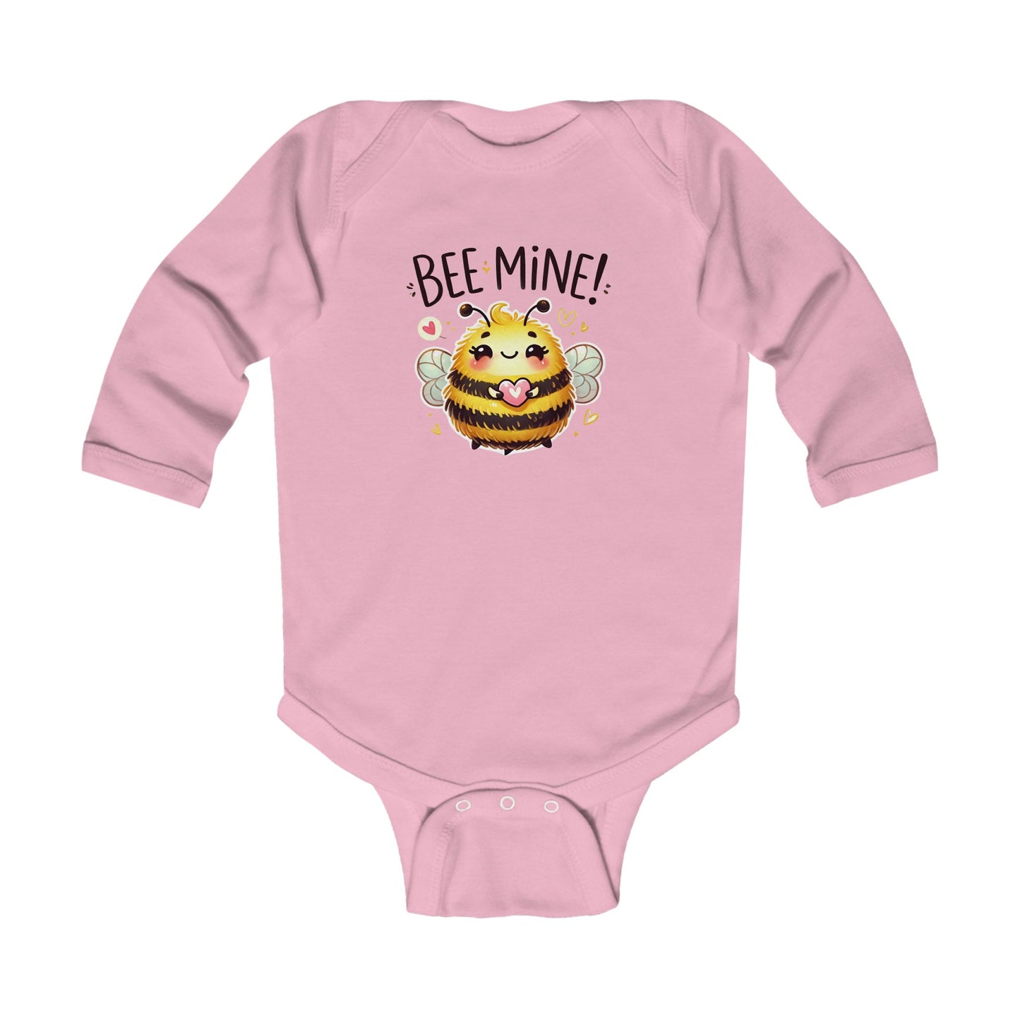Cute Bee-Themed Infant Long Sleeve Bodysuit - "Bee Mine!" for Baby Shower Gifts