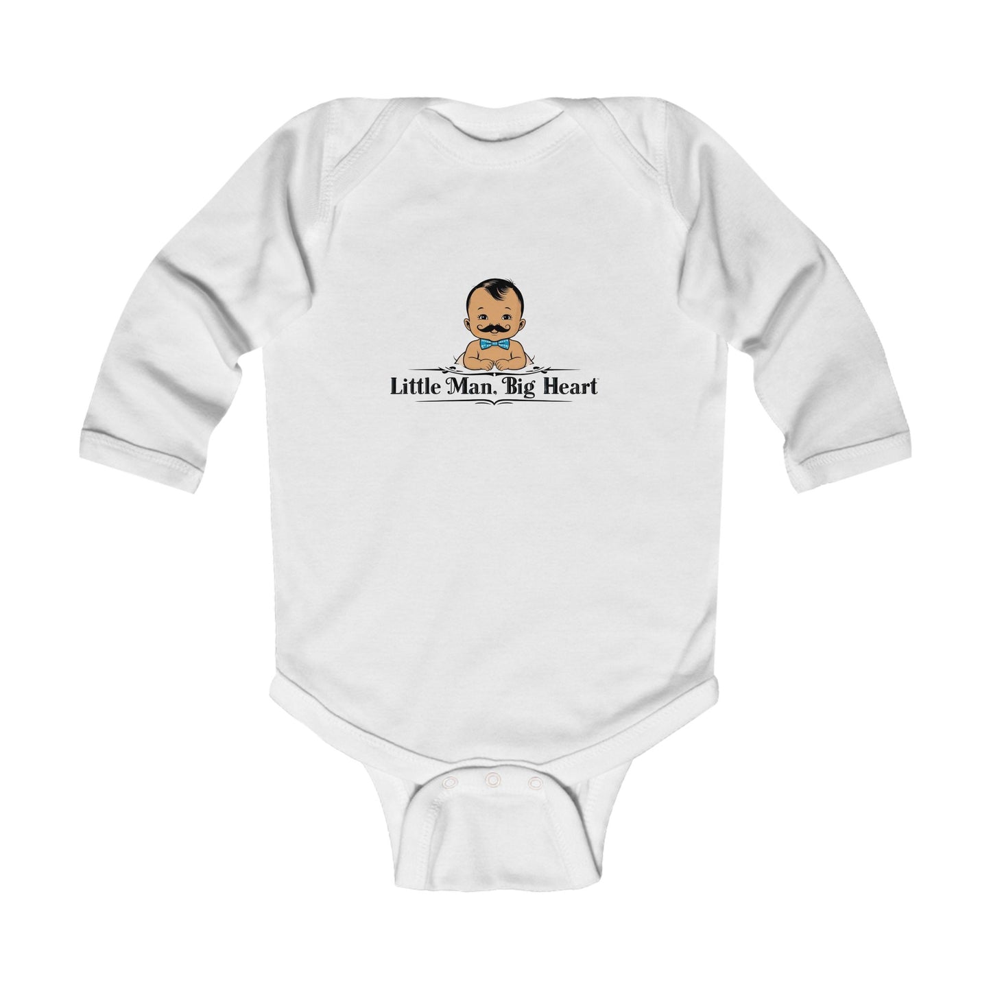 Cute Infant Long Sleeve Bodysuit - "Little Man, Big Heart"