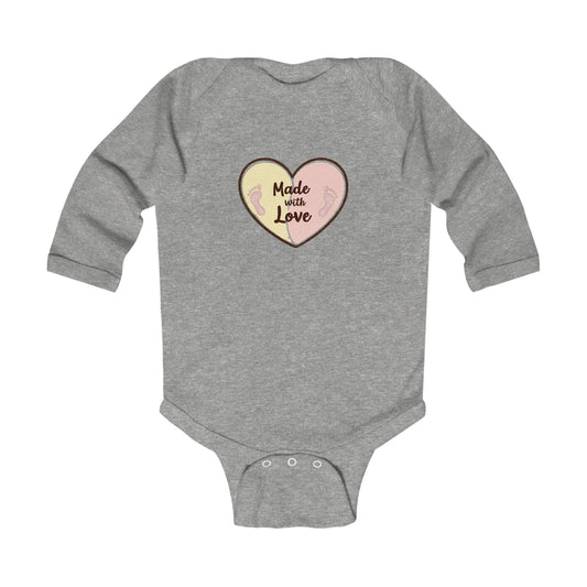 Made with Love Infant Long Sleeve Bodysuit - Perfect Baby Shower Gift
