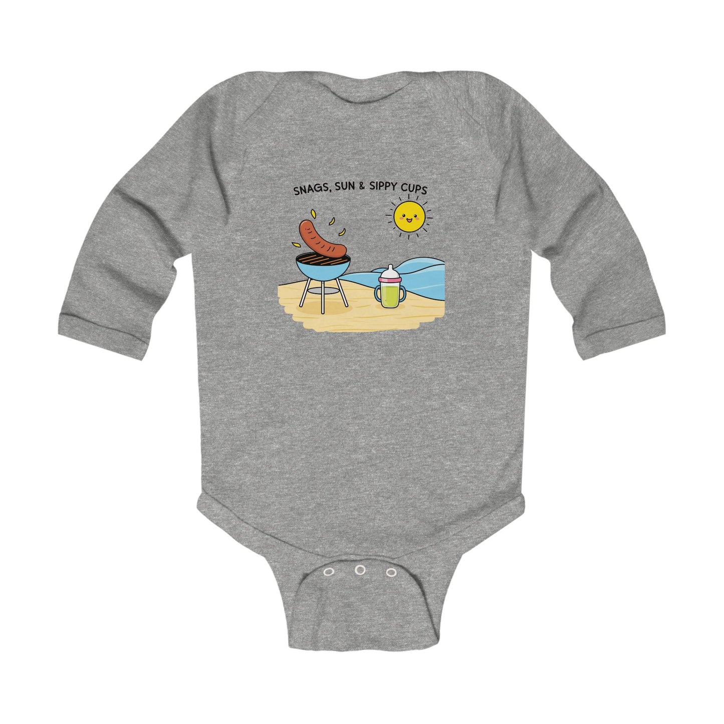 Sunny BBQ Infant Long Sleeve Bodysuit - Snags, Sun & Sippy Cups