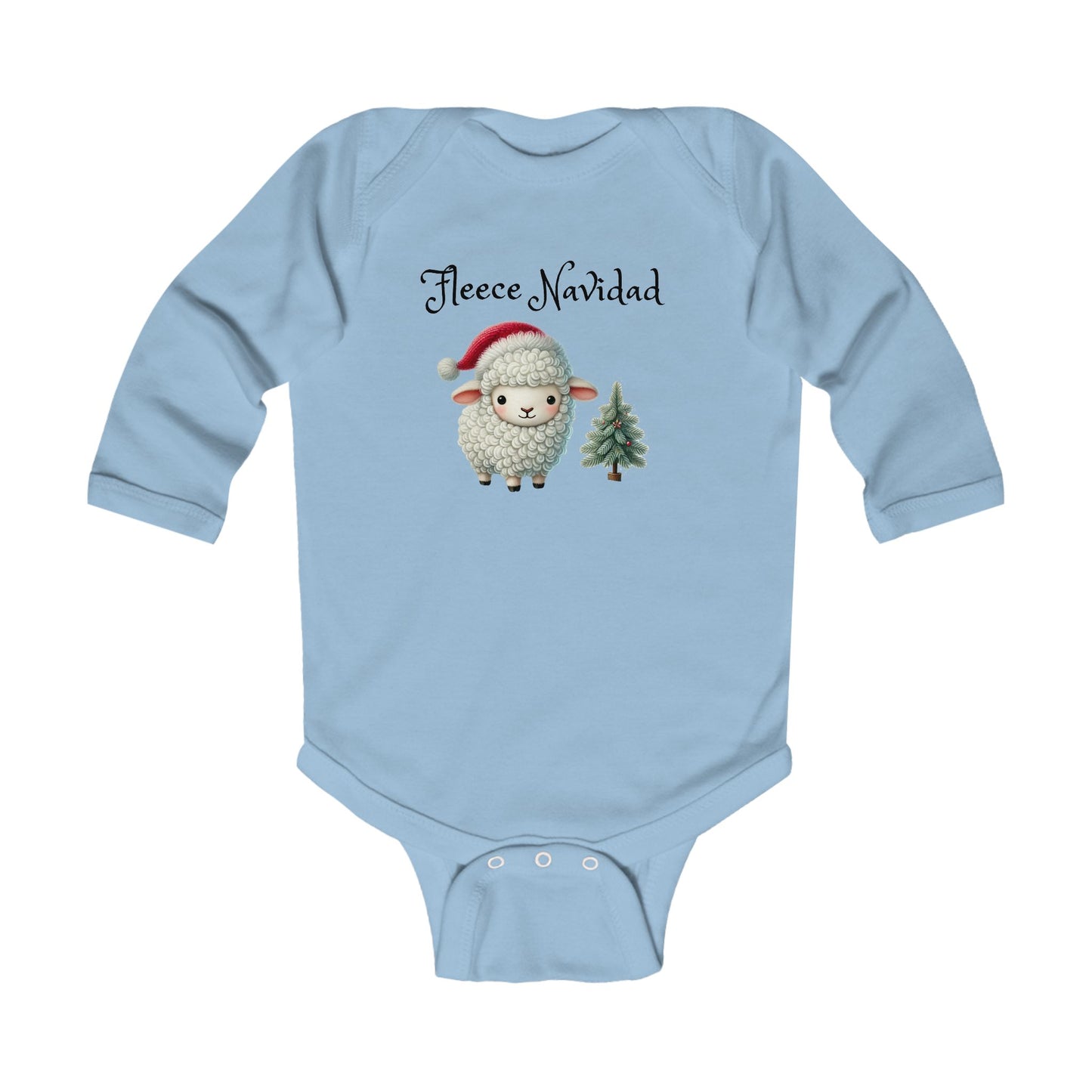 Fleece Navidad Infant Long Sleeve Bodysuit - Cute Christmas Baby Outfit