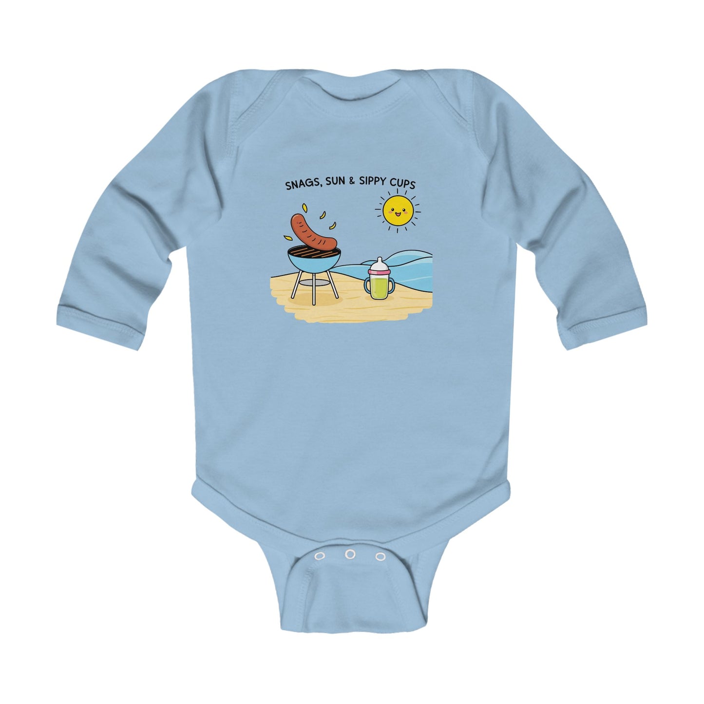 Sunny BBQ Infant Long Sleeve Bodysuit - Snags, Sun & Sippy Cups