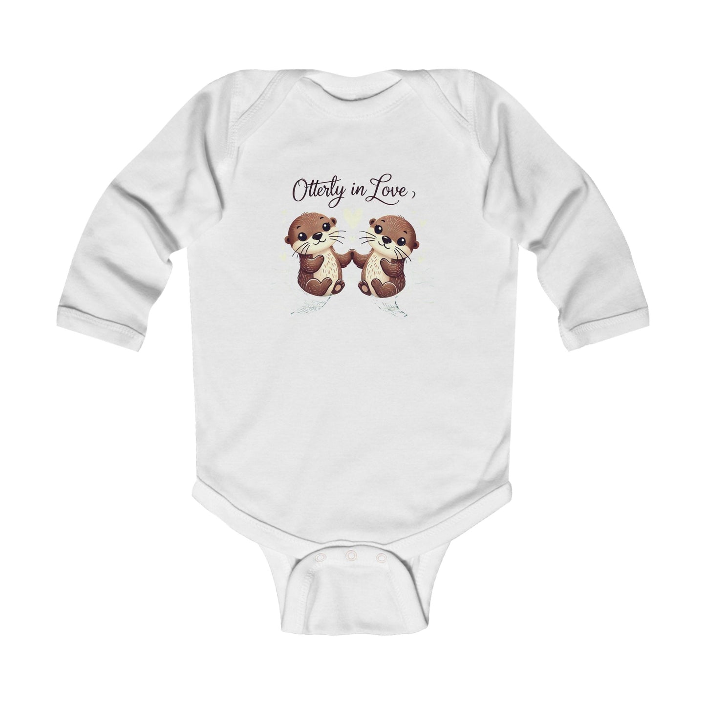 Otterly in Love Infant Long Sleeve Bodysuit - Cute Animal Baby Onesie for Newborns