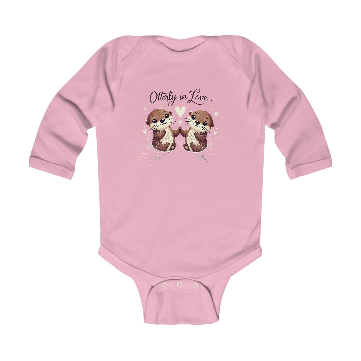 Otterly in Love Infant Long Sleeve Bodysuit - Cute Animal Baby Onesie for Newborns