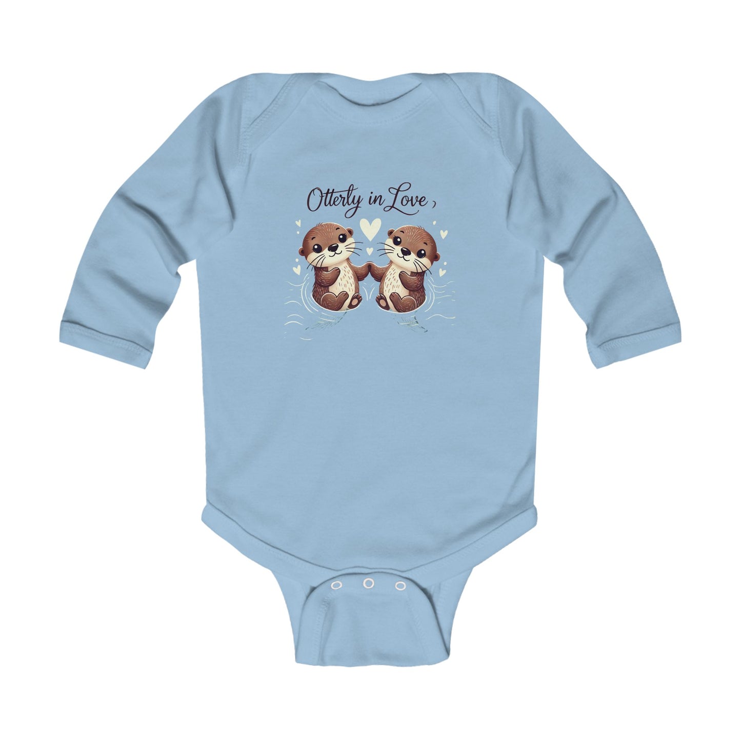 Otterly in Love Infant Long Sleeve Bodysuit - Cute Animal Baby Onesie for Newborns