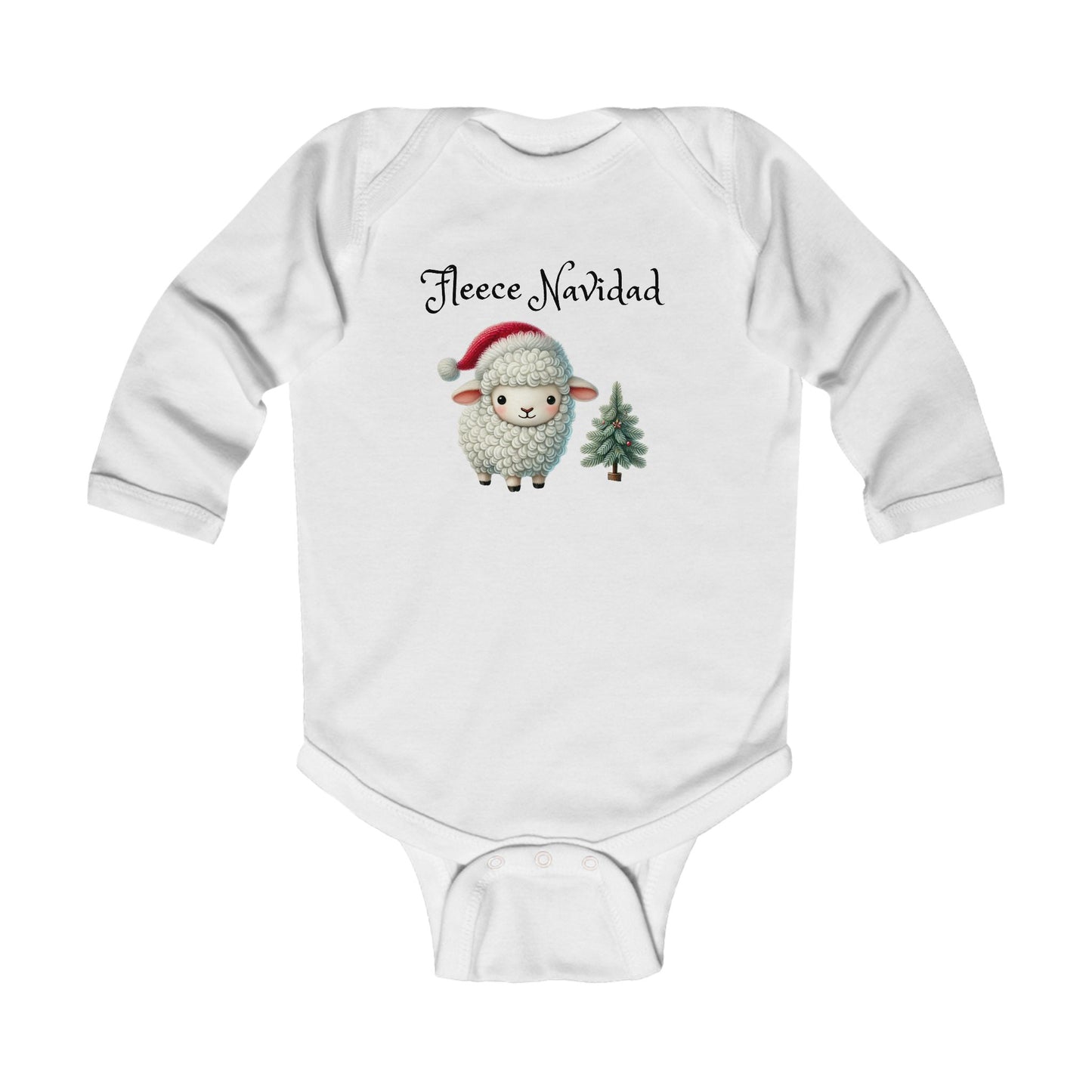 Fleece Navidad Infant Long Sleeve Bodysuit - Cute Christmas Baby Outfit